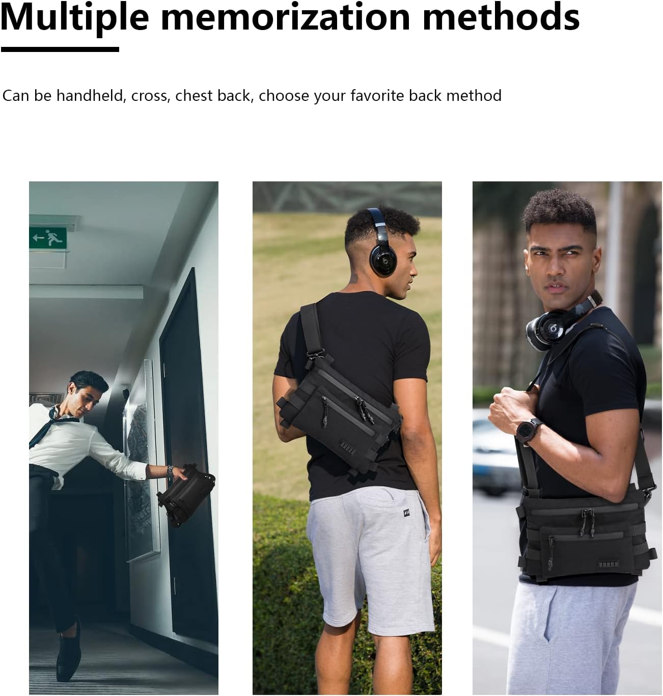 OZUKO 9670 Fashion Crossbody Bag Slim Fanny Pack Under Clothes