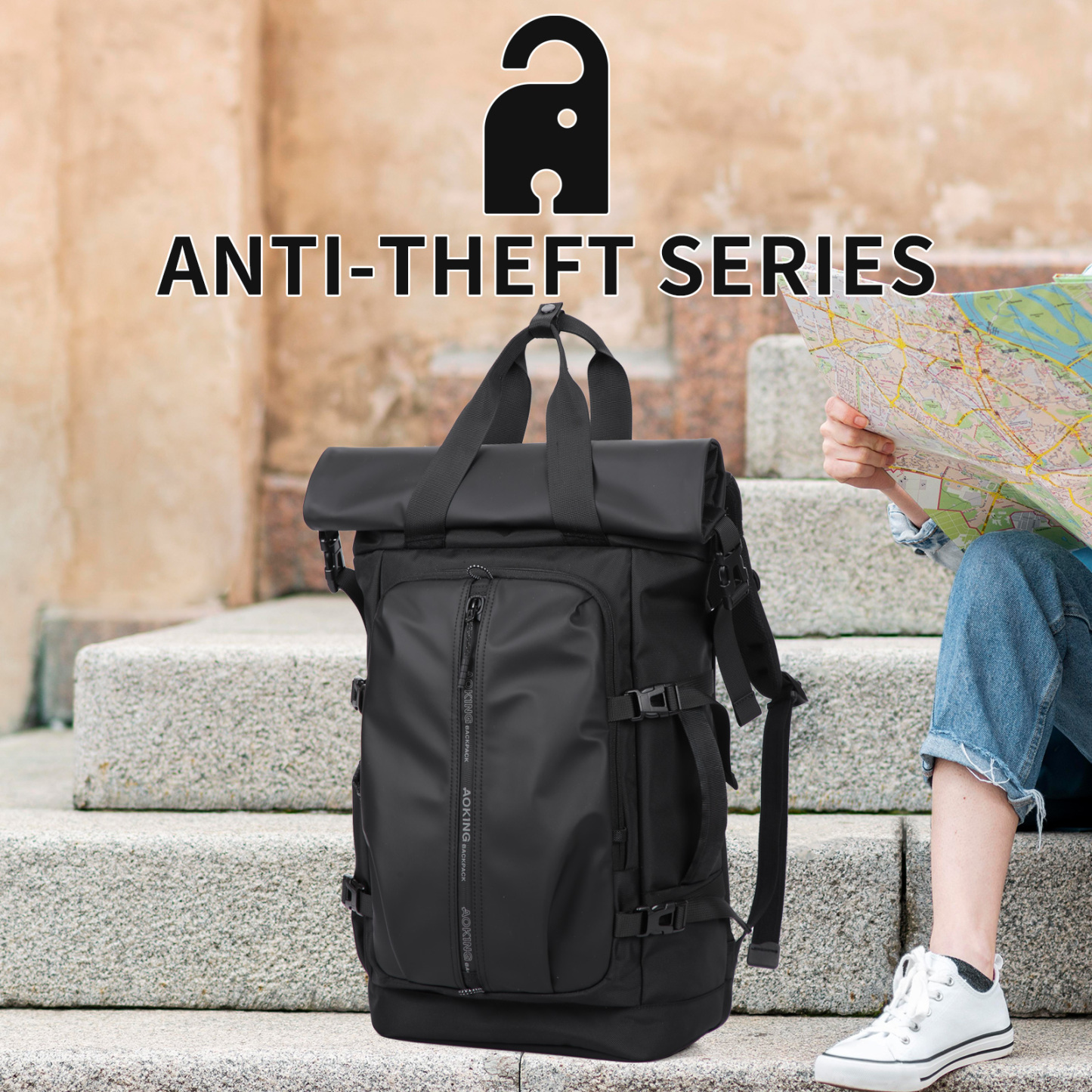 UMYDEAL 100% Anti-theft Everyday Travel Backpack, 45L