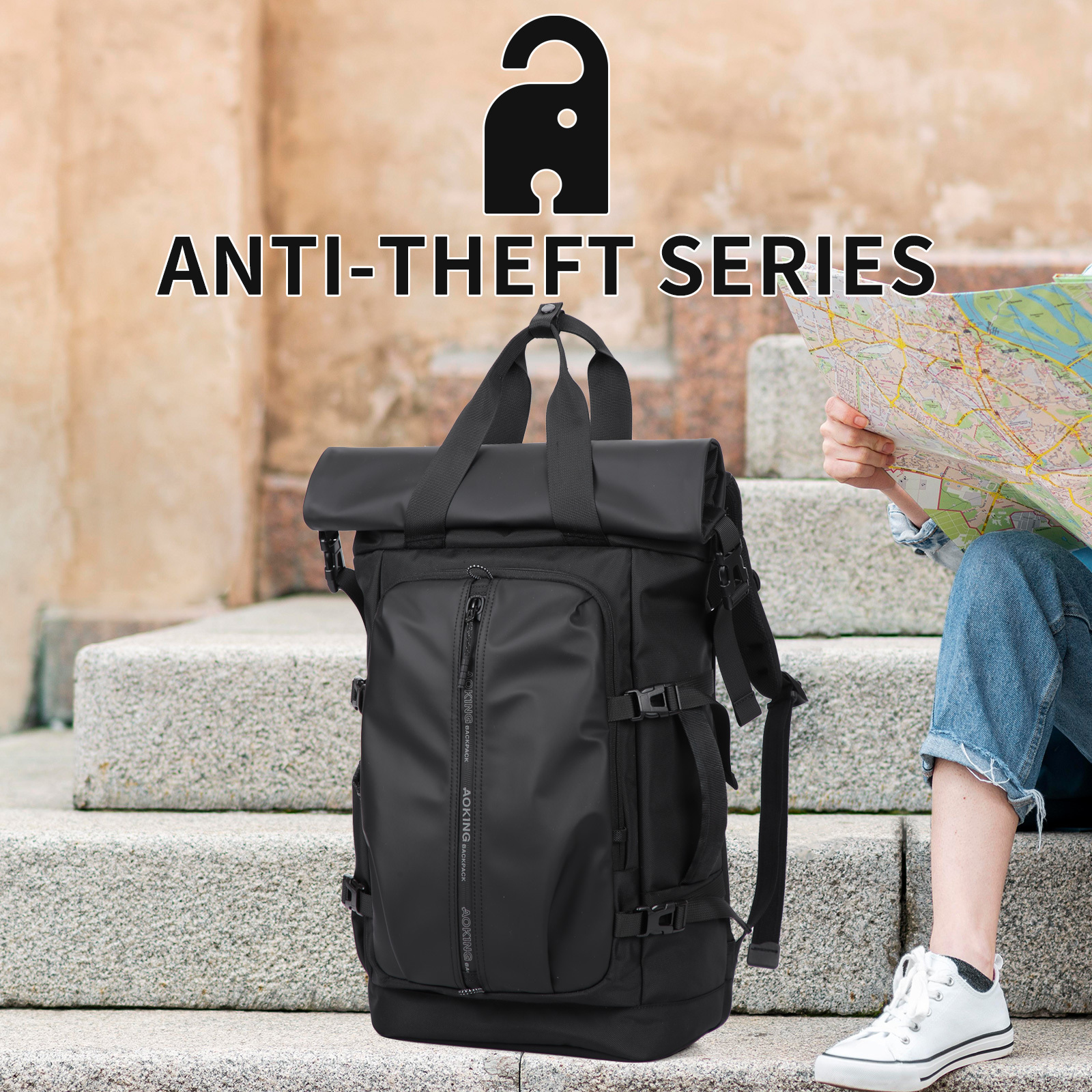 UMYDEAL 100% Anti-theft Everyday Travel Backpack, 45L