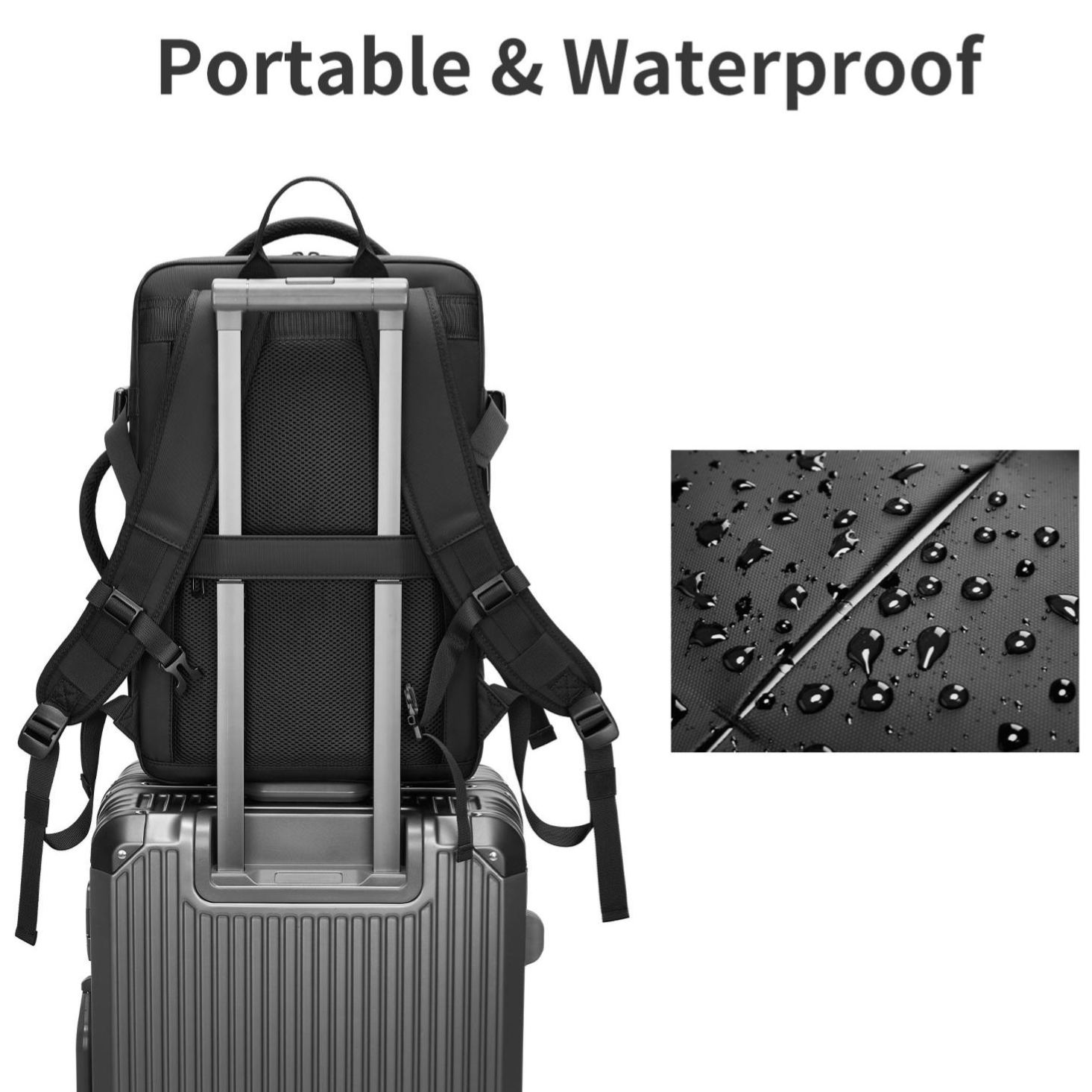 60L Carry on Vacuum Compression Travel Expandable Backpack