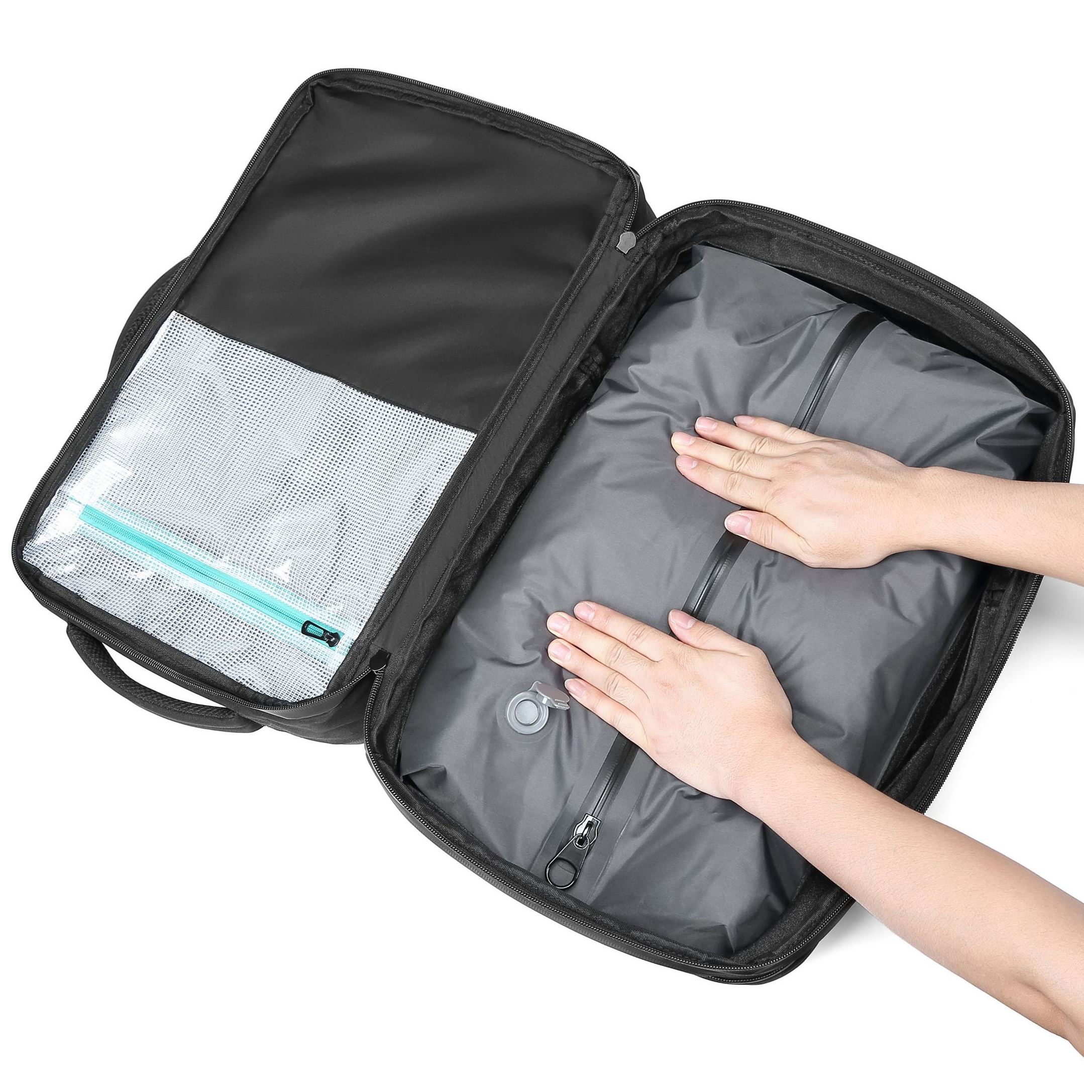 Vacuum Seal Travel Backpack 60L Expandable Air Compression System Water Resistant