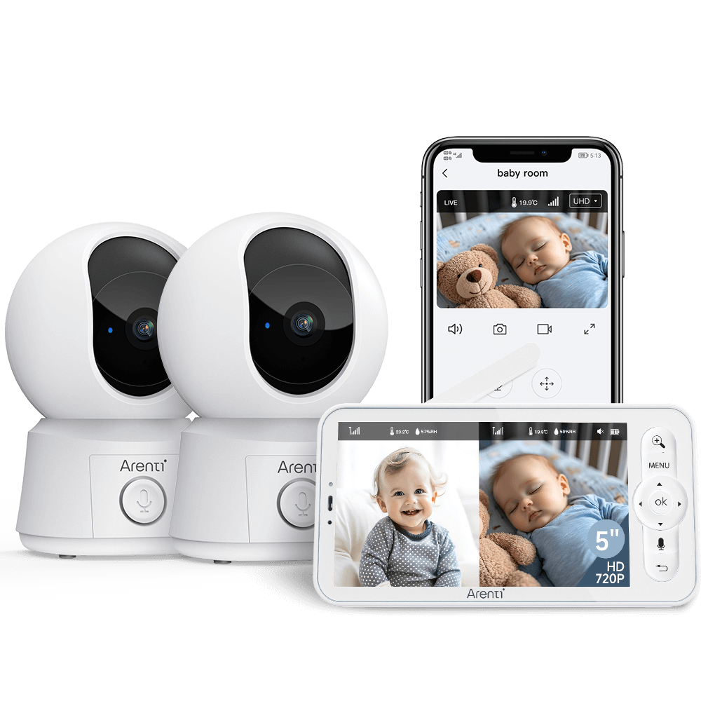 Arenti B2 Intelligentes 1080P Babyphone mit Nachtsicht und Warnmeldungen