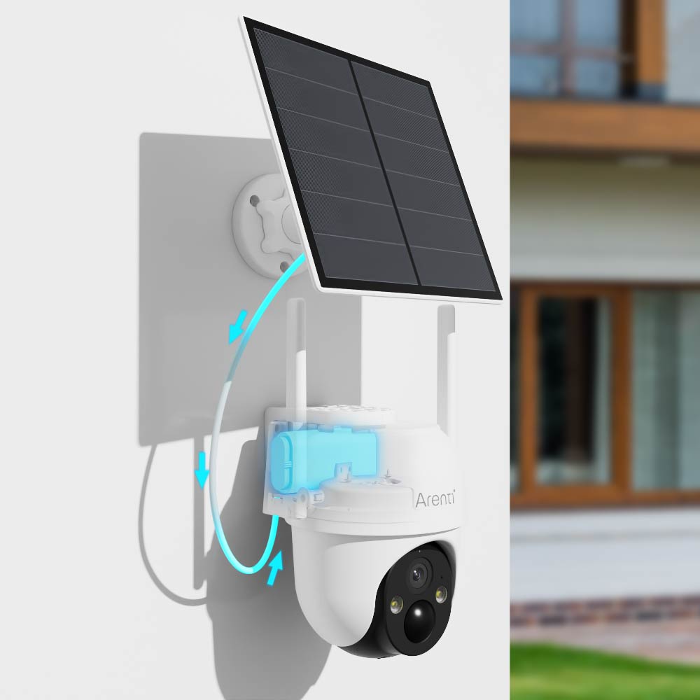 Arenti akkubetriebene Außenkamera mit Solarpanel GO2T und SP2 (2.4GHz WLAN)-Arenti EU