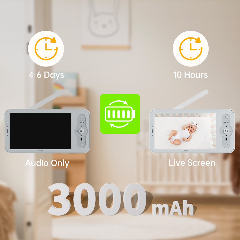 Bundle-Arenti AInanny 2K UHD-Video-Schwenk-Neige-Babyphone mit 5-Zoll-LCD-Bildschirm-Arenti EU