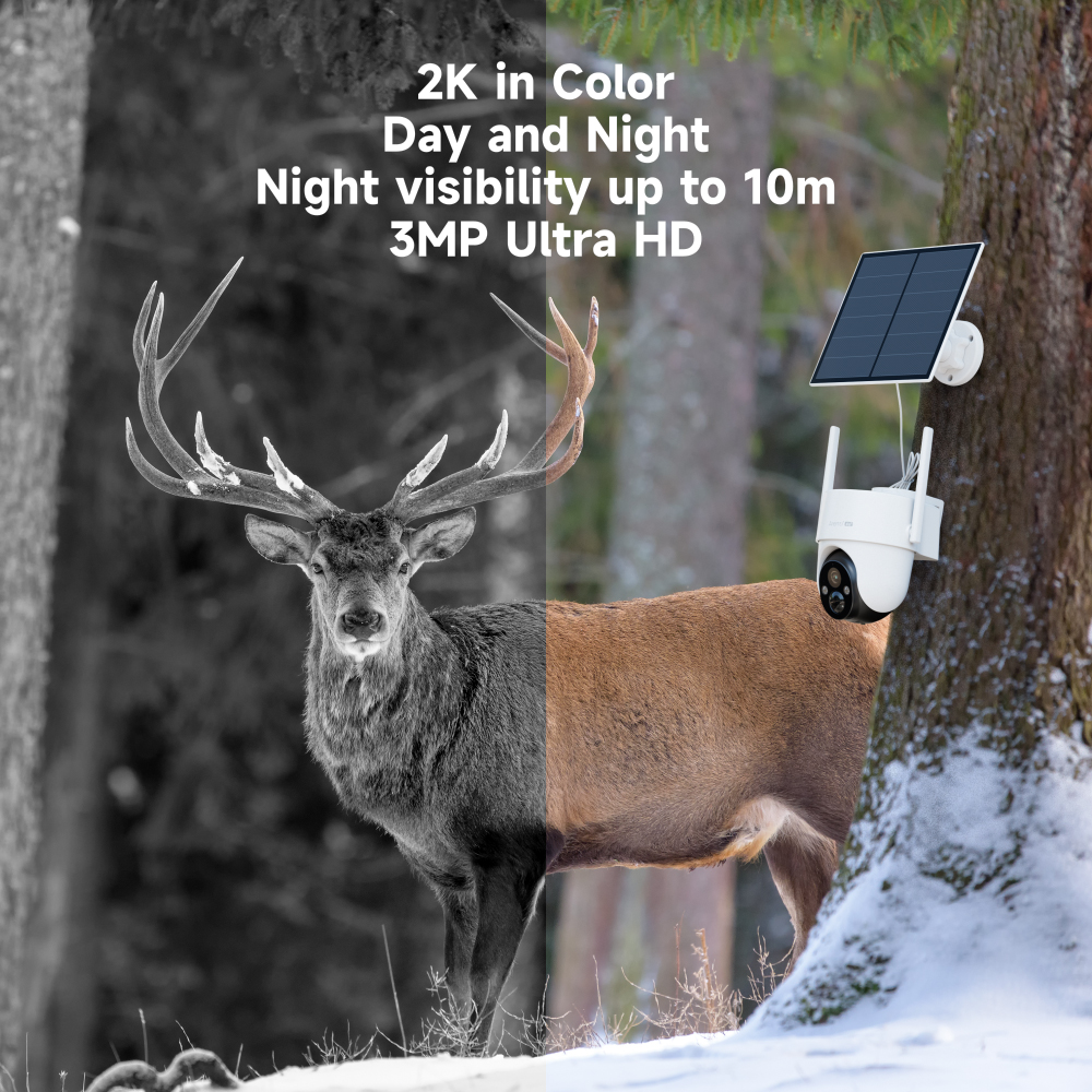 GO3G+SP2 2K 3MP 4G Outdoor P/T Akku-Sicherheitskamera-Arenti EU