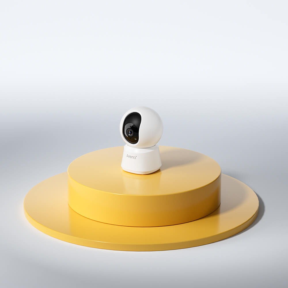 Arenti P2F Kabelgebundene Innenkamera 5 MP UHD Schwenken-Neigen 2,4 und 5,8 GHz Dual-Band Wi-Fi Ideal für Babyphone / Haustierkamera