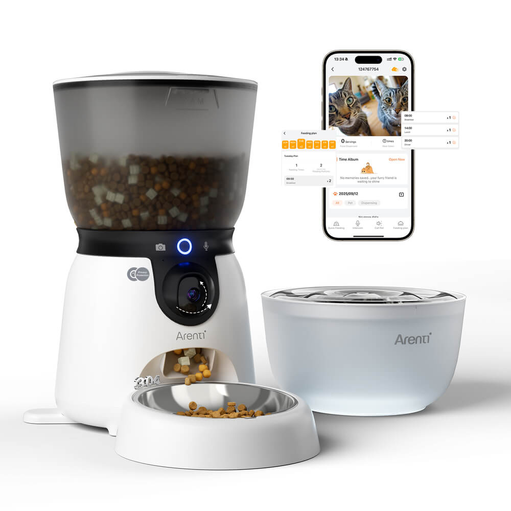 Smarter Futterautomat mit neigbarer Kamera