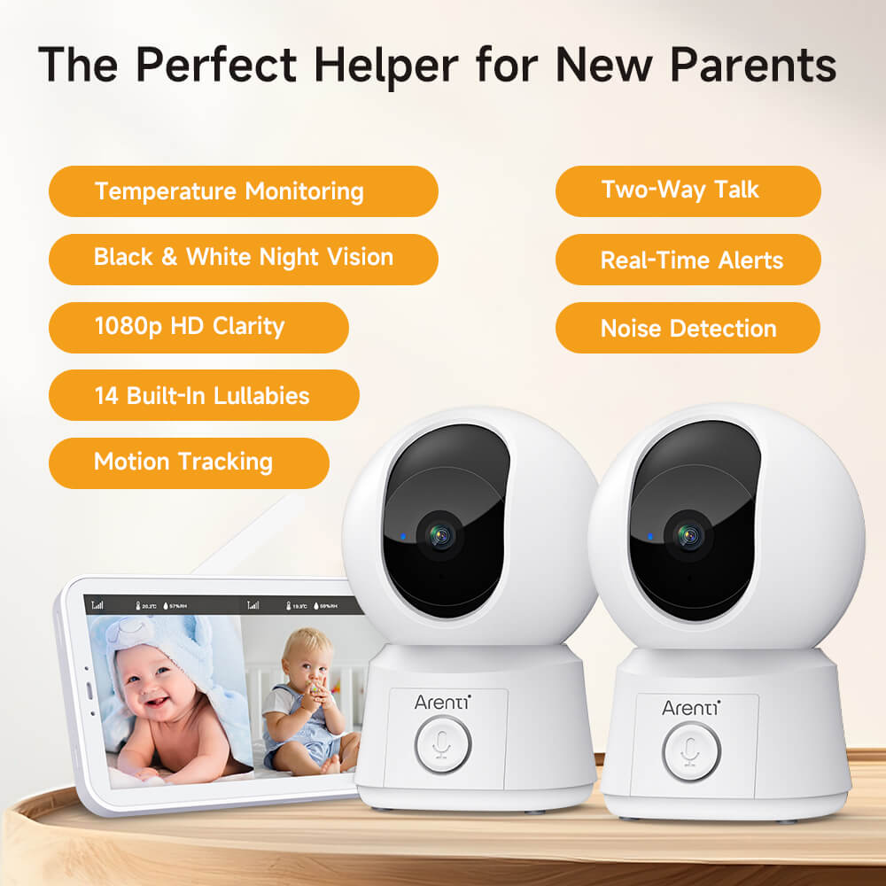 Arenti B2 Intelligentes 1080P Babyphone mit Nachtsicht und Warnmeldungen