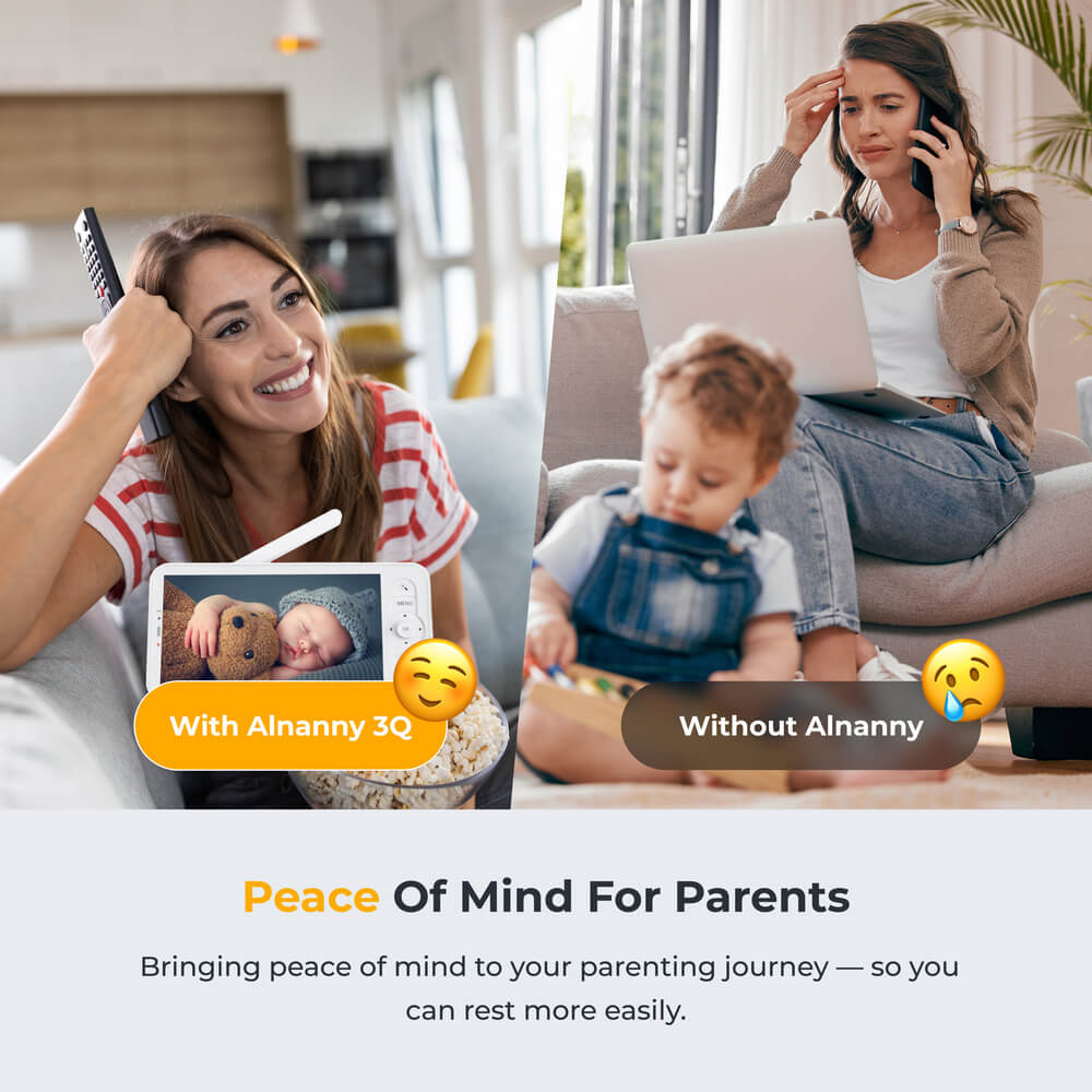 Arenti AInanny 2K UHD-Video-Schwenk-Neige-Babyphone mit 5-Zoll-LCD-Bildschirm