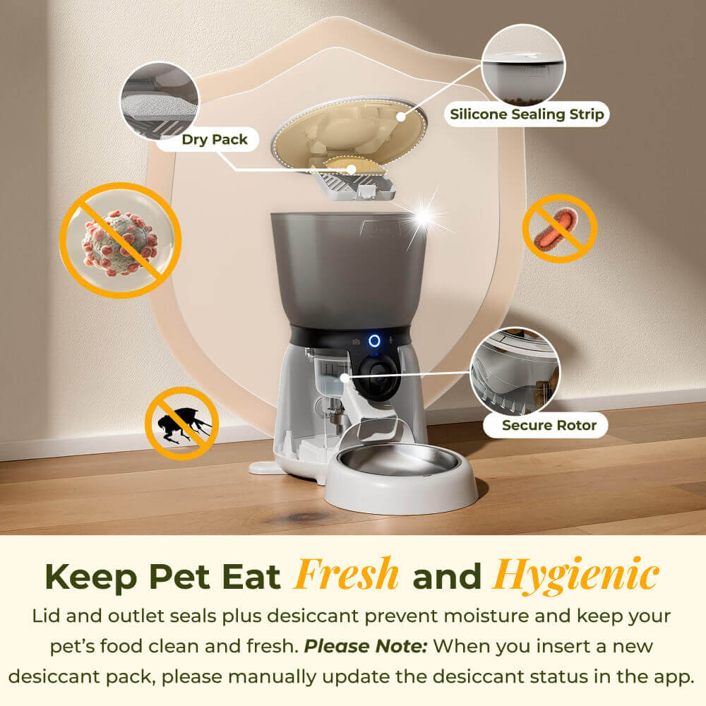 Smarter Futterautomat mit neigbarer Kamera