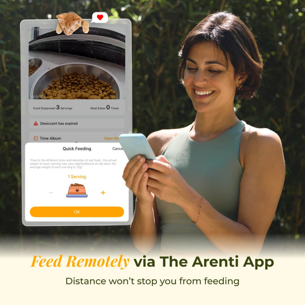 Smarter Futterautomat mit neigbarer Kamera