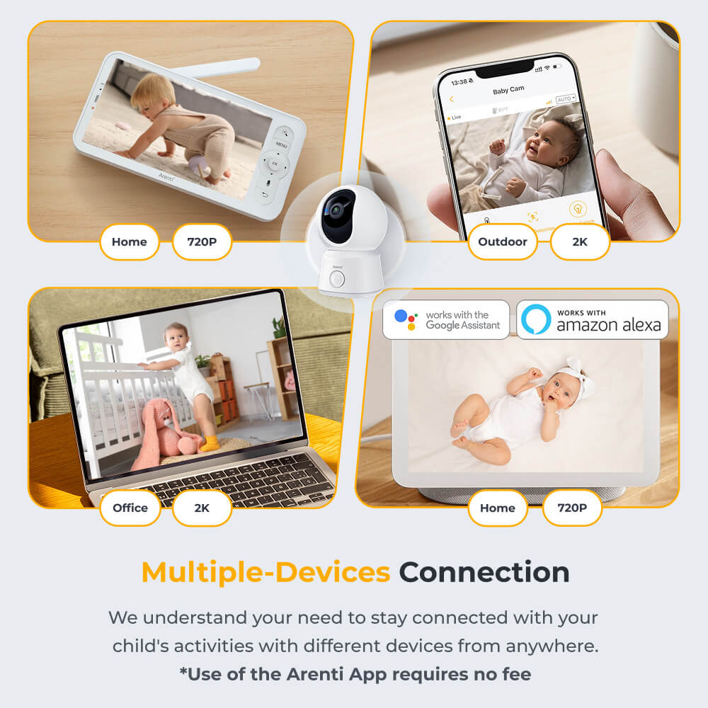 Arenti AInanny B2 Smart 1080P WLAN-Video-Babyphone mit Nachtsicht, Bewegungsalarmen und Zwei-Wege-Audio