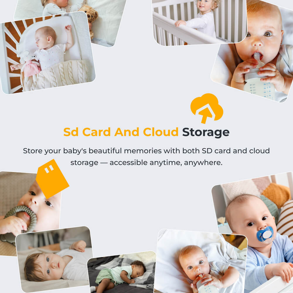 Arenti AInanny 2K UHD-Video-Schwenk-Neige-Babyphone mit 5-Zoll-LCD-Bildschirm