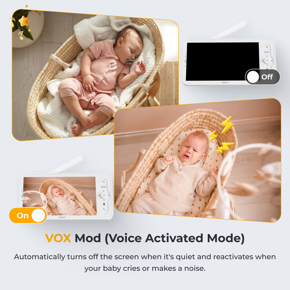 Arenti AInanny 2K UHD-Video-Schwenk-Neige-Babyphone mit 5-Zoll-LCD-Bildschirm