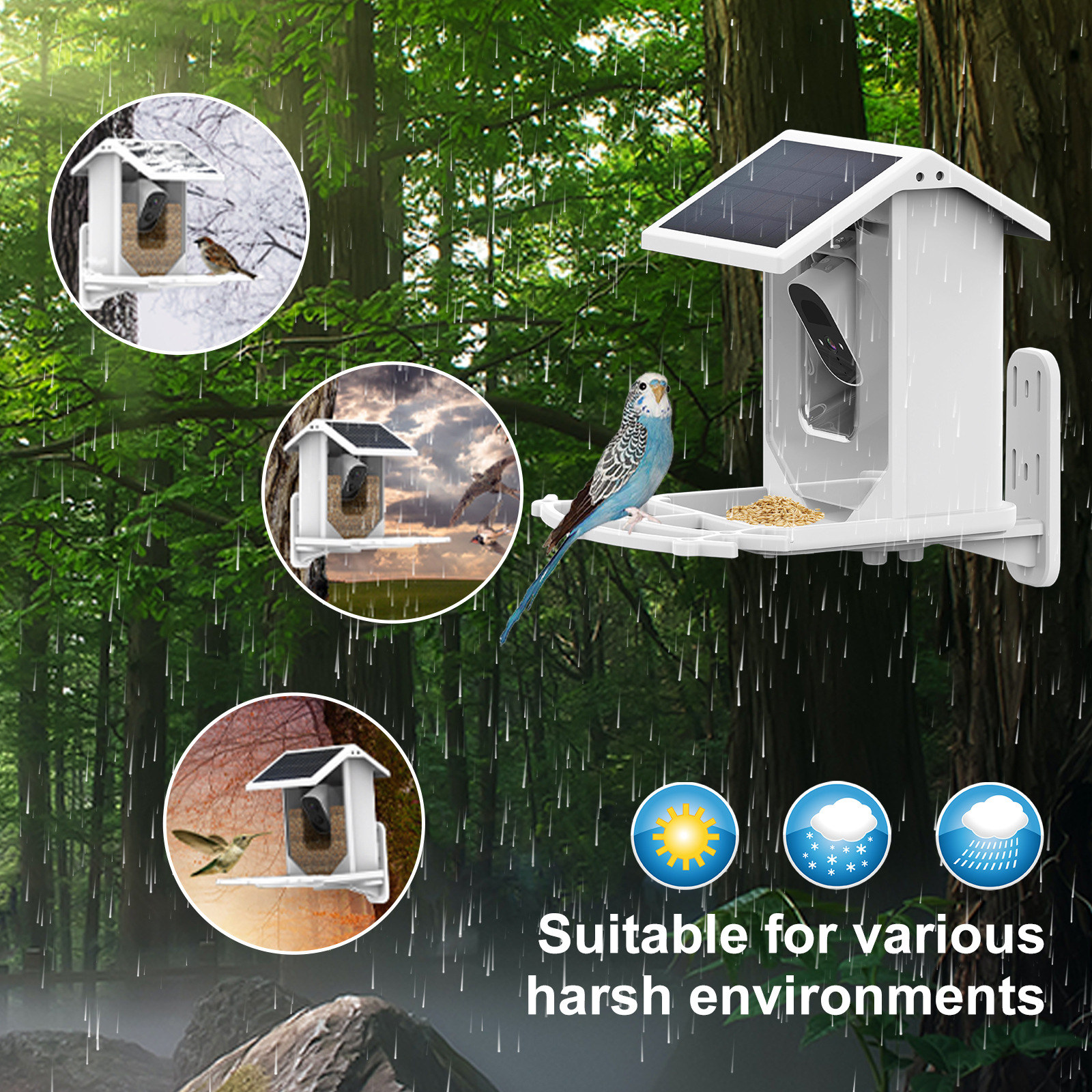 🔥New year 2024 Sale🔥AI Smart Bird Feeder with 2.5K HD Bird Camera Solar Powered, Gift for Bird Lover Watcher