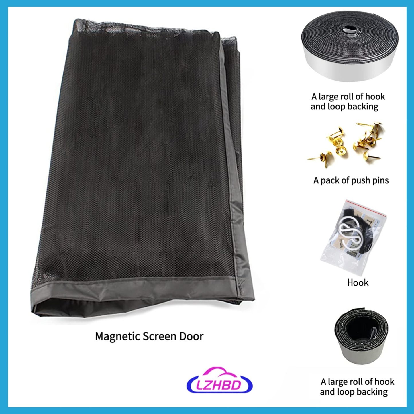 Mosquito Net with Full Frame Magnetic Screen Door 🔥🔥 Buy Now 🔥🔥
