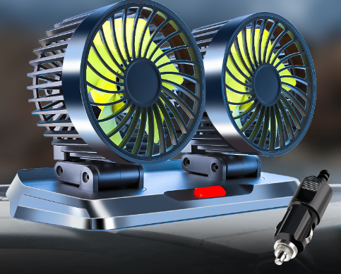 2023 Newly Double Cooling Car Fan with 360 Degree Adjustable, Low Noise
