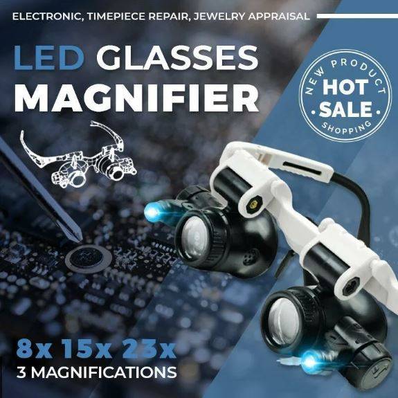 MAGNIFYING GLASSES WITH LIGHT FOR CLOSE WORK