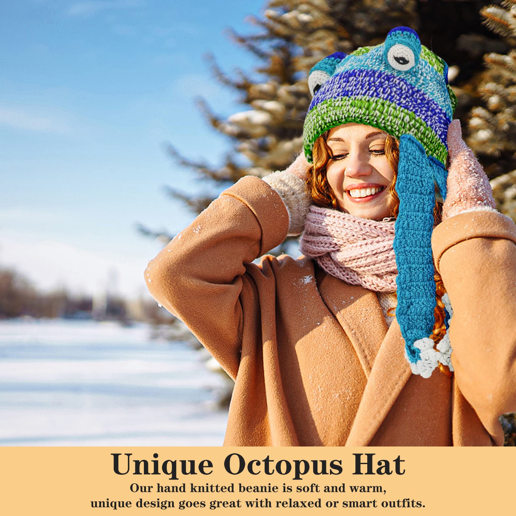 💖💖💖The best gift of 2024💖💖💖 hand-woven cashmere octopus hat