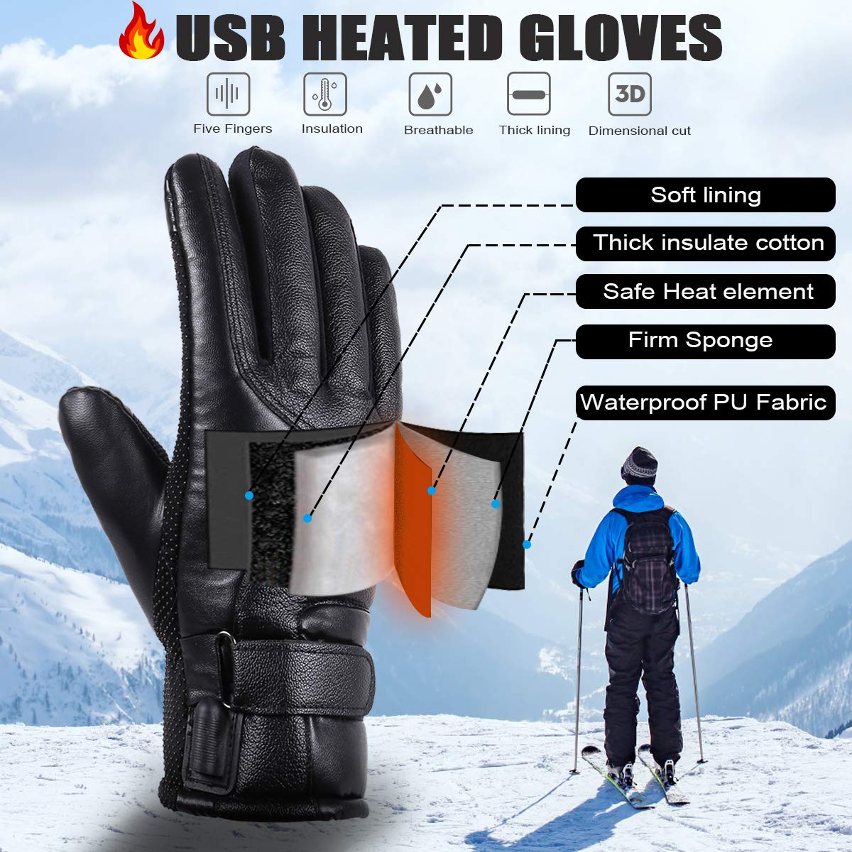 Winter Hand Warmer Electric Gloves For Men And Women