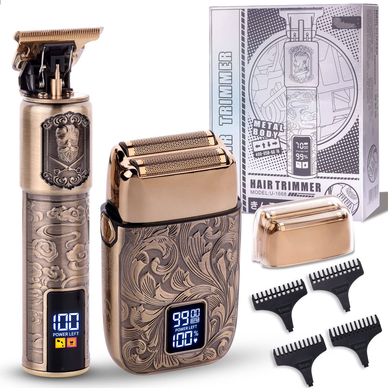 The best gifts for him--Hair Trimmer & Electric Razor for Men Zero Gapped Beard Trimmer