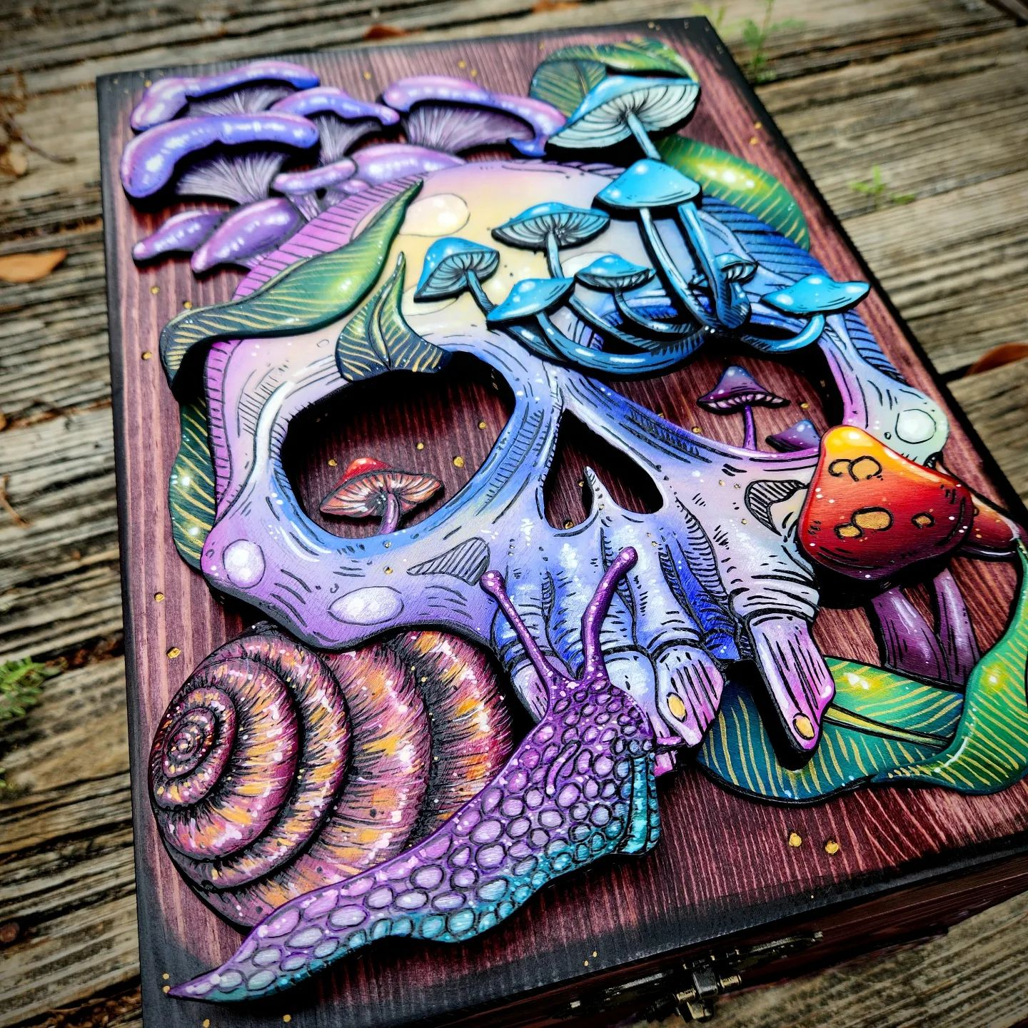 Skull and Nature Hidden Key Box/Heart and Skelly hands Hidden Key box
