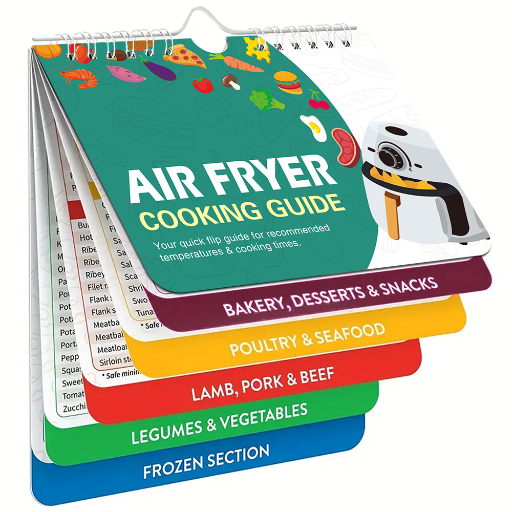 Air Fryer Cheat Sheet Magnets Cooking Guide Booklet