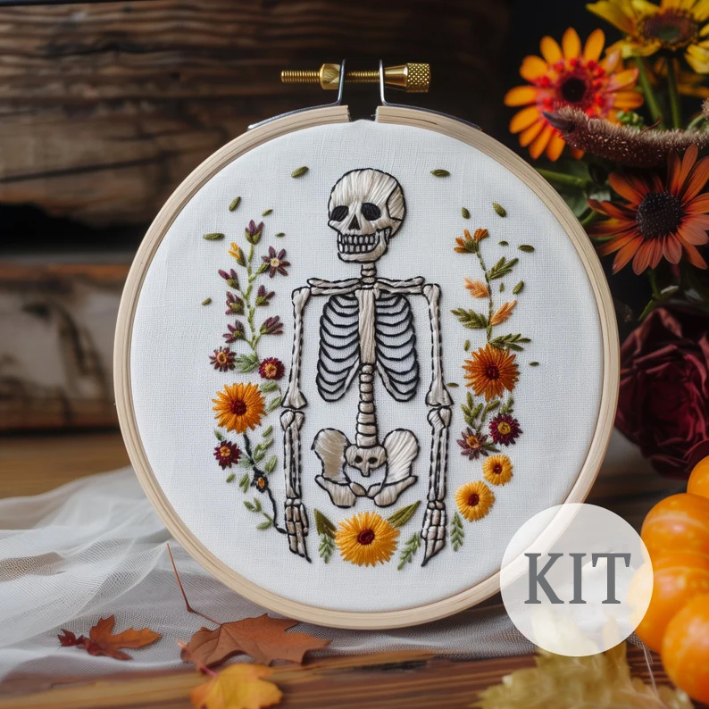 Floral Witch Hat Embroidery Kit