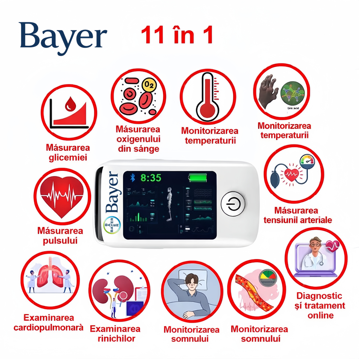 2026 Nou🔥· Glucometru multifuncțional 11-în-1 Bayer non-invaziv