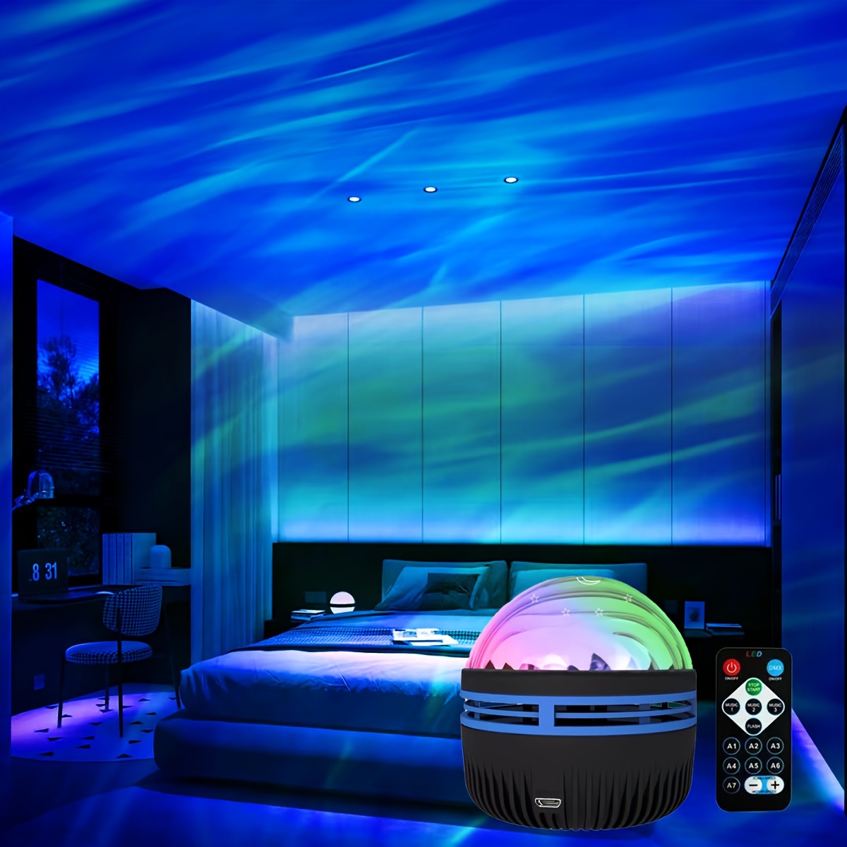 1 buc Northern LED Lights - Perfect pentru atmosfera interioară, petreceri de vacanță, decor case și cadouri de Crăciun