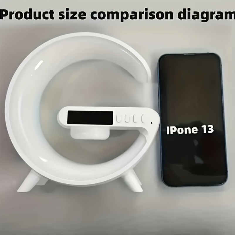 Produs nou, difuzor Bluetooth Big G, lumină de atmosferă colorată, ceas de încărcare fără fir și aparat de alarmă all-in-one
