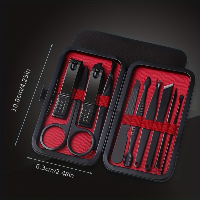 Kit 10 bucăți profesionale de tăiat unghii negre - tăietoare ultra ascuțite pentru unghii de la mâini și de la picioare pentru bărbați și femei - instrumente robuste de îngrijire a pedichiură pentru unghii perfecte