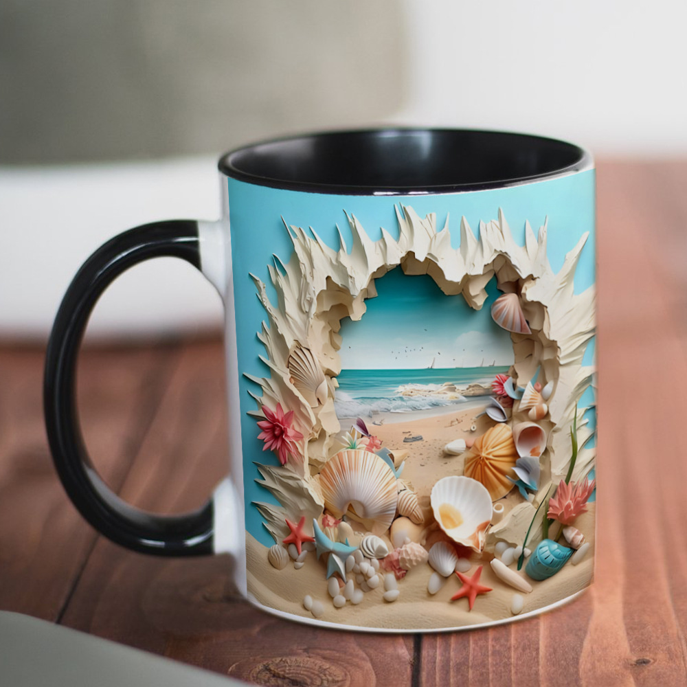 ☕Cupă cu model 3D afișată când este încălzită