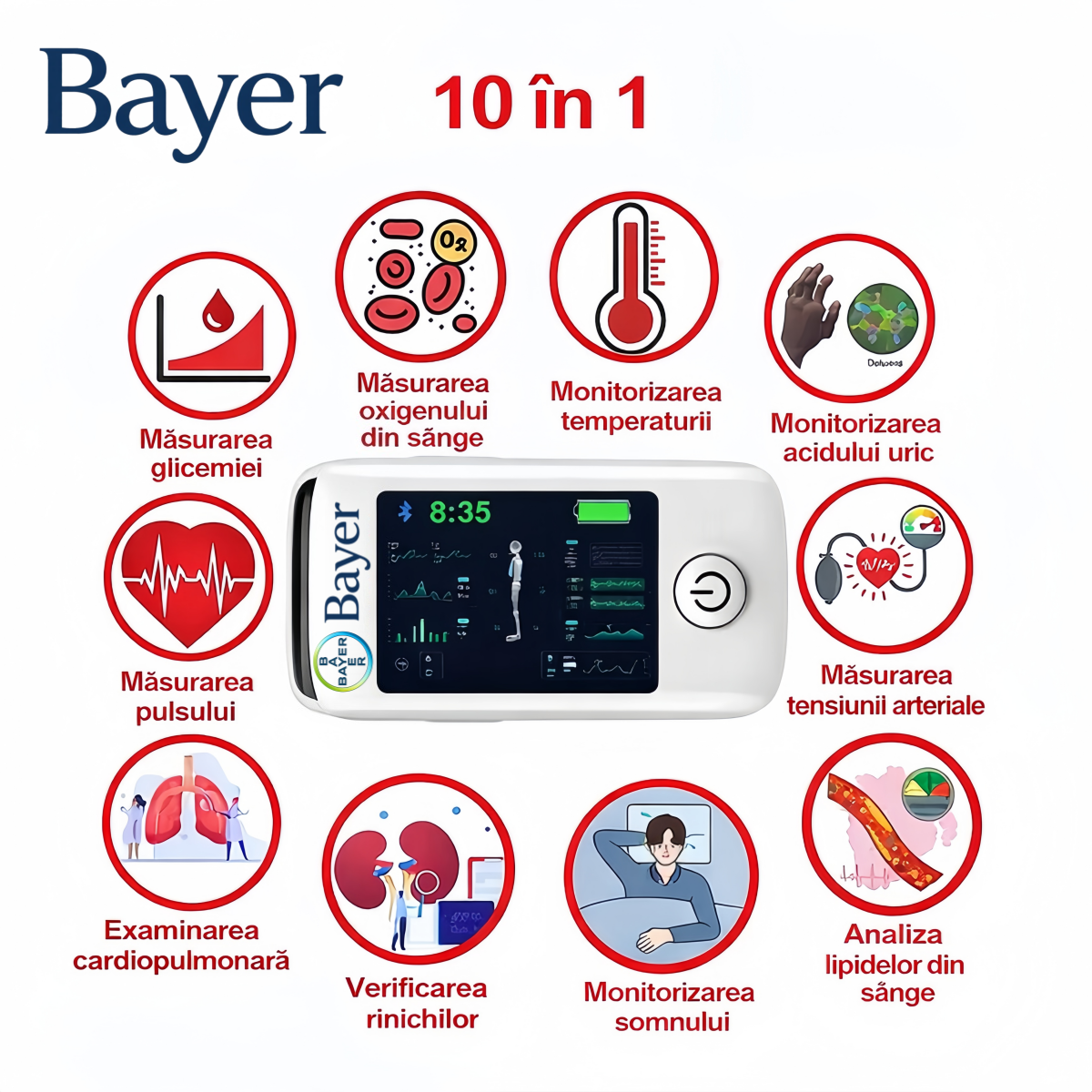 2026 Nou🔥· Glucometru multifuncțional 11-în-1 Bayer non-invaziv