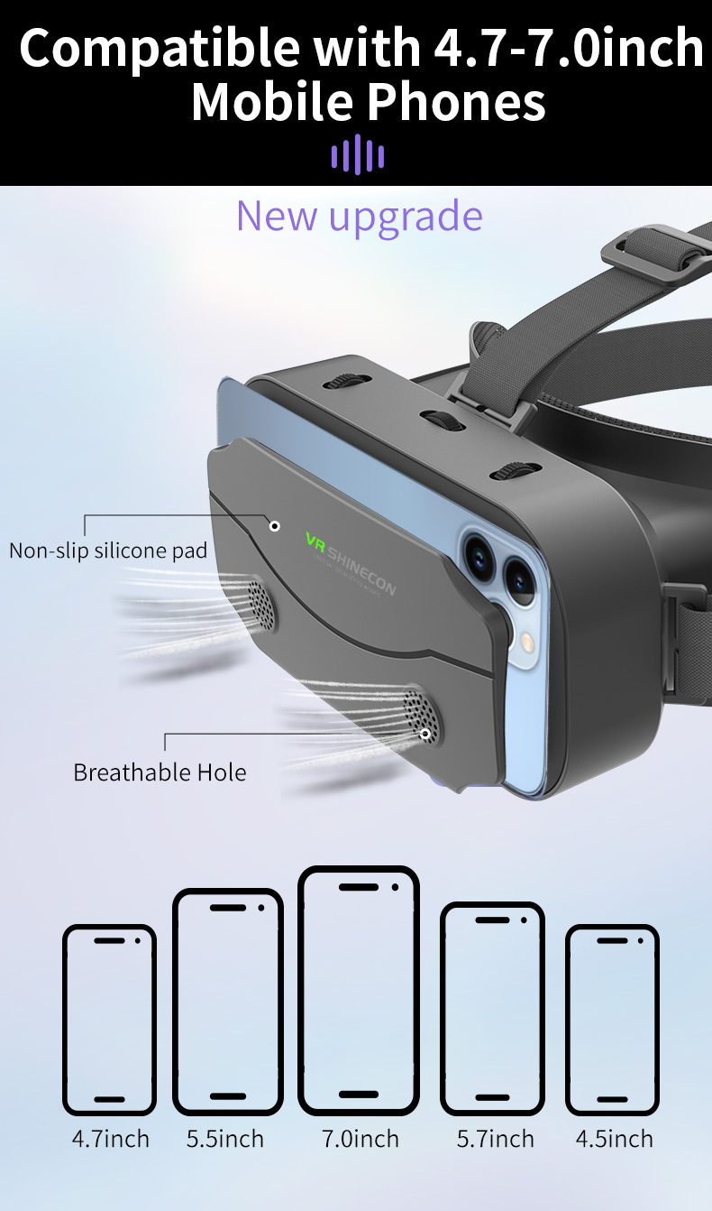 Telefoane iPhone și Android - Ochelari VR universali - Noi ochelari 3D moi și confortabili