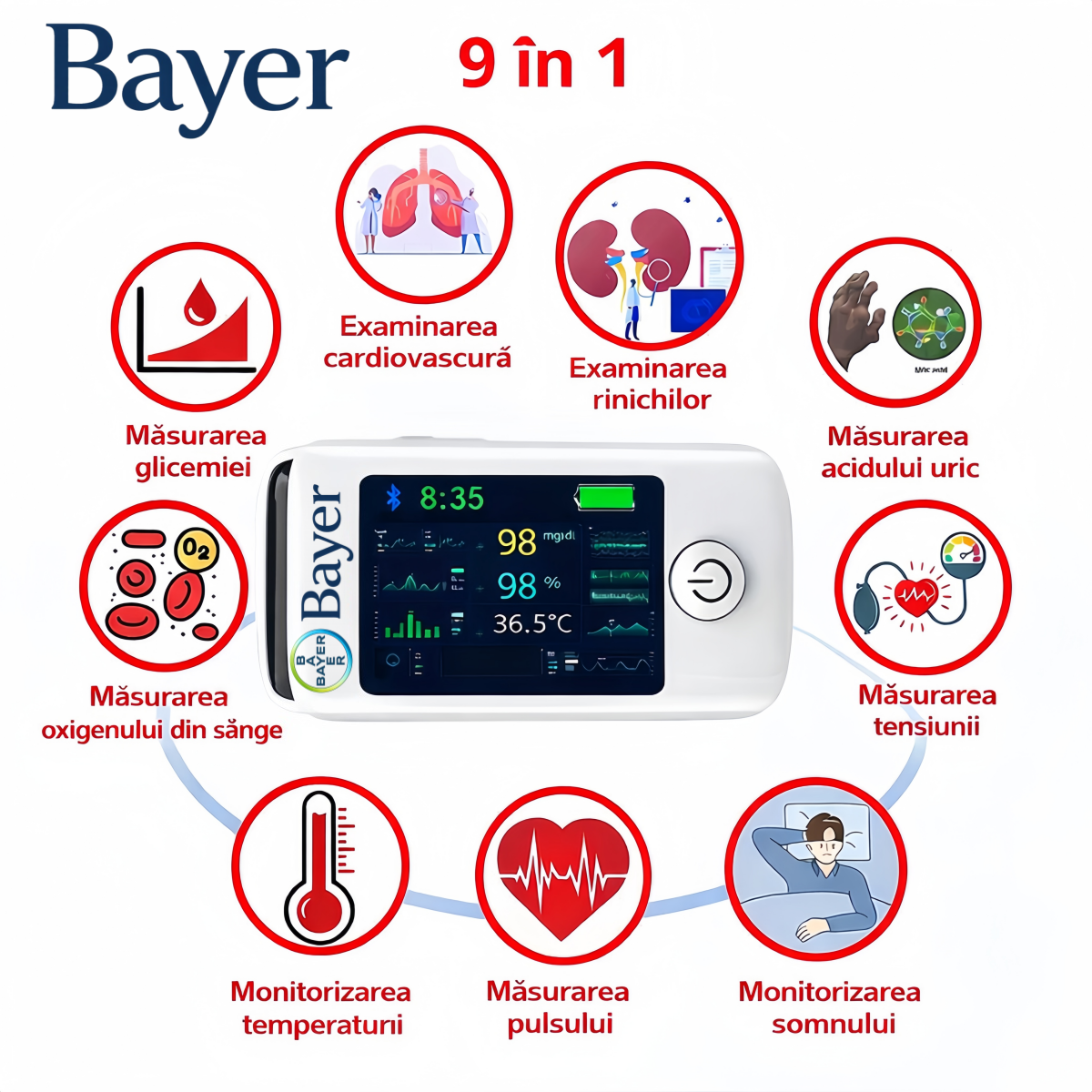 2026 Nou🔥· Glucometru multifuncțional 11-în-1 Bayer non-invaziv