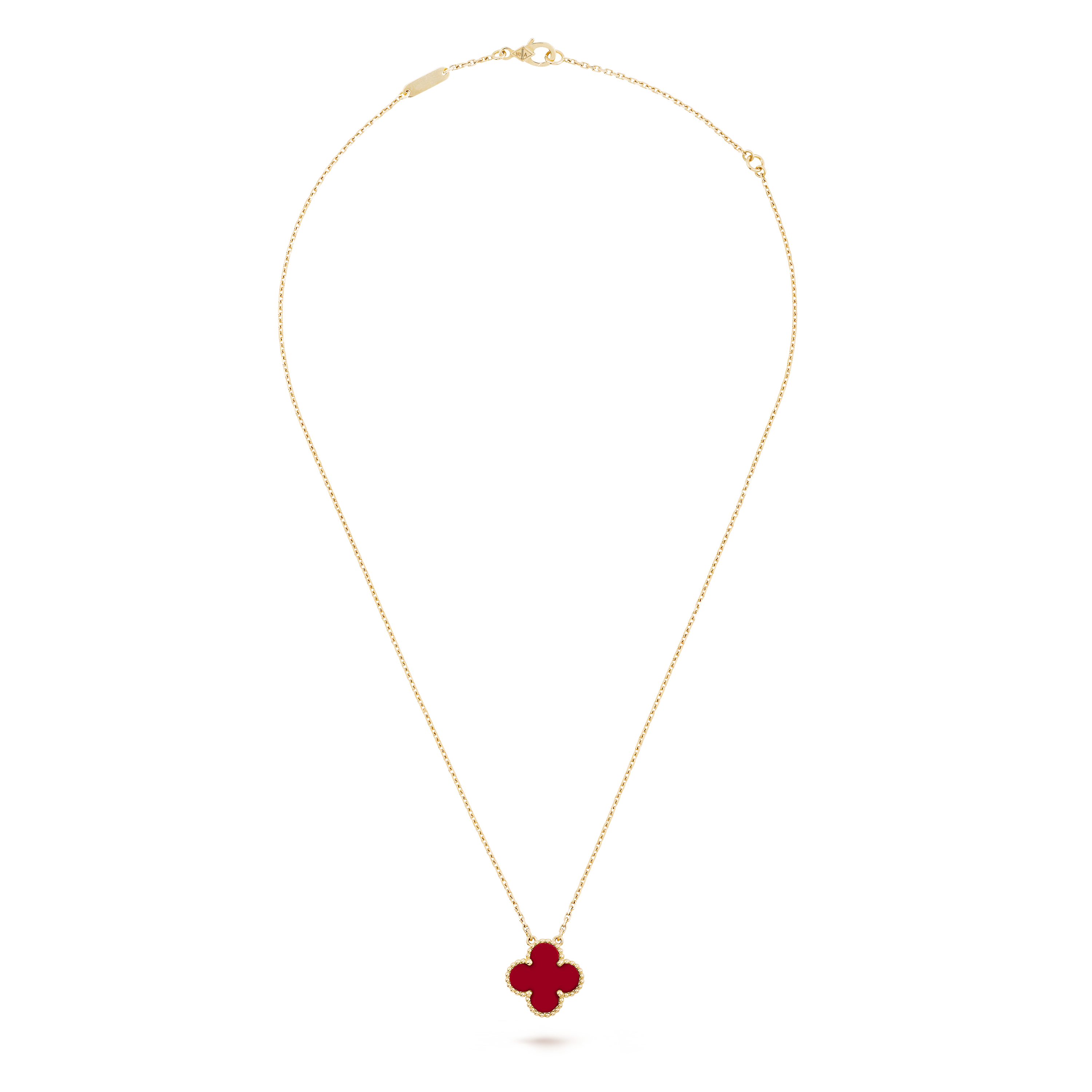 Colier norocos de carnelian cu patru frunze