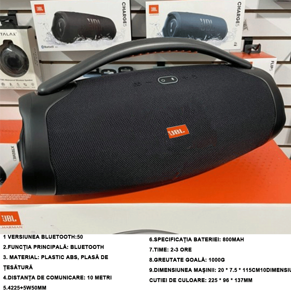 🔊JBL Boombox 3 Difuzor portabil cu streaming wireless Bluetooth, rezistent la praf și apă IP67