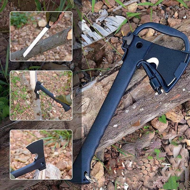 Topor multifuncțional pentru camping în aer liber