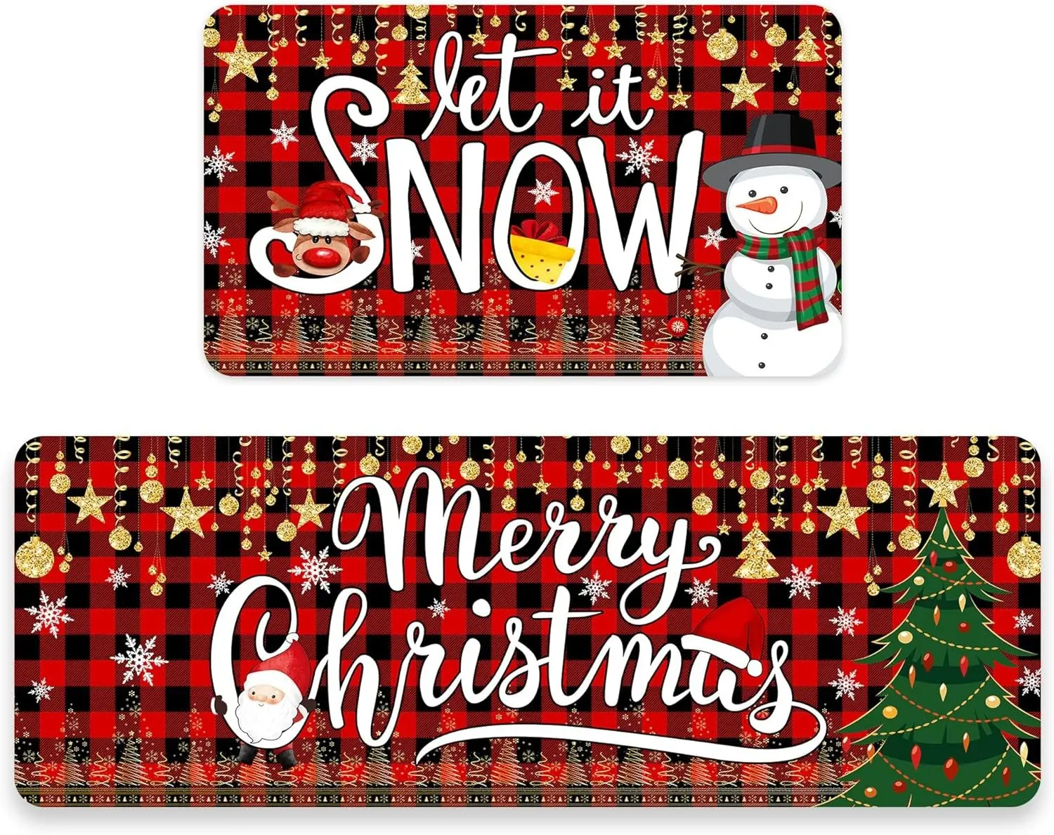 🎄[Set de 2] Covoare decorative pentru camera de Craciun Covoare anti-fouling