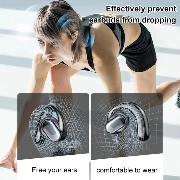 🔥IQ Wireless Bone Conduction Digital Bluetooth Earbuds 880 Hours Long Lasting Headphones (Surround Sound Subwoofer)