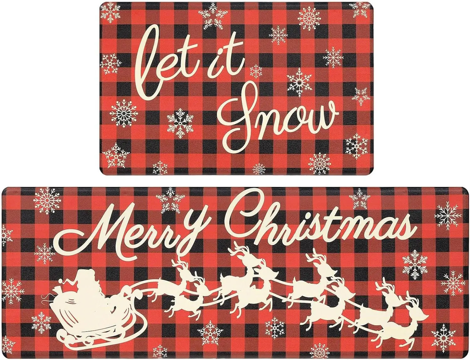 🎄[Set de 2] Covoare decorative pentru camera de Craciun Covoare anti-fouling