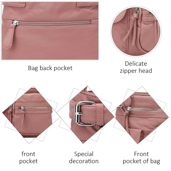 Multi Pocket Crossbody Crossbody moale din piele de umăr Purse - Livrare gratuita🔥