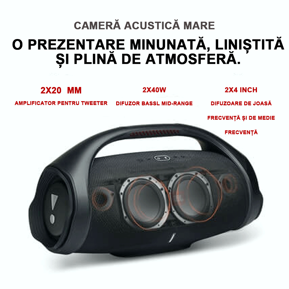 🔊JBL Boombox 3 Difuzor portabil cu streaming wireless Bluetooth, rezistent la praf și apă IP67