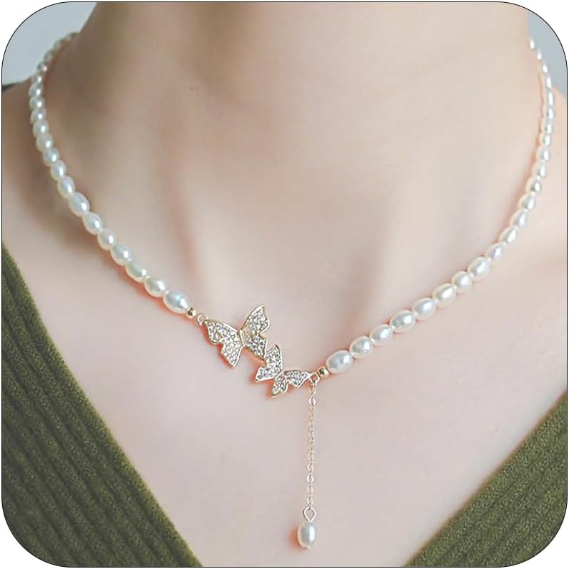 🦋Colier Fluture de Perle📿