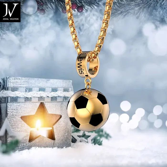 🔥50% reducere - ⚽ Colier cu nume de fotbal personalizat