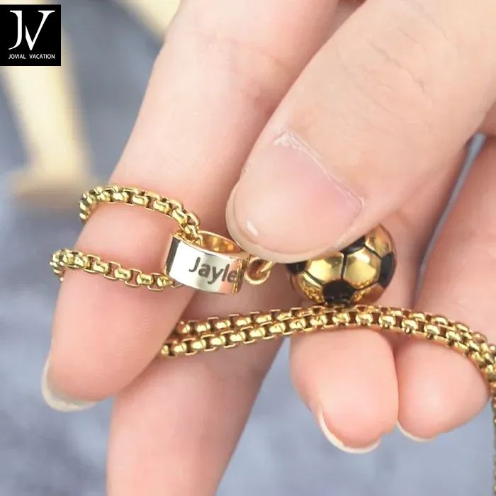 🔥50% reducere - ⚽ Colier cu nume de fotbal personalizat