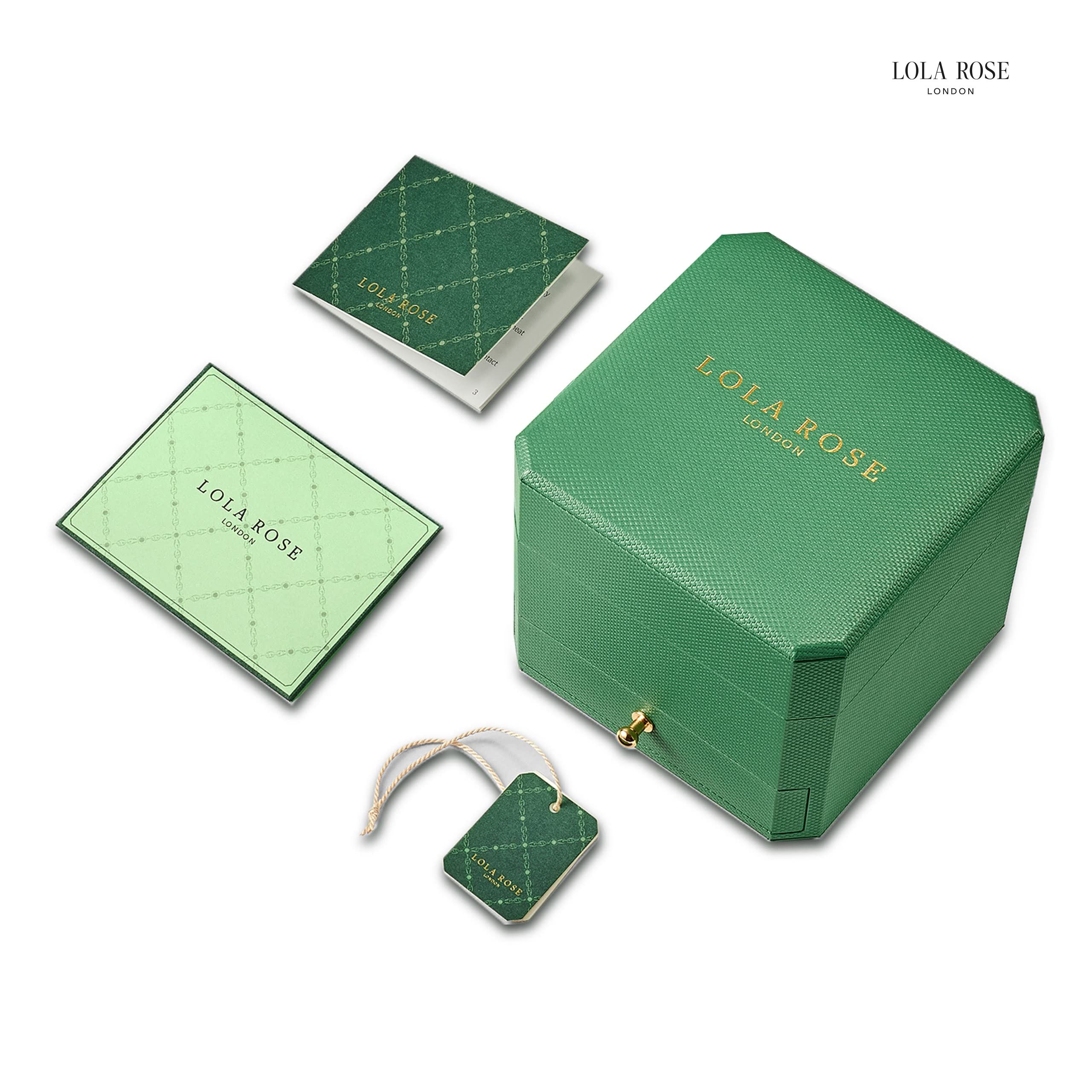 Ceas de damă Lola Rose Dainty: cadran verde malachit, ambalat într-o cutie de cadou elegantă, un cadou elegant pentru femei și cei dragi