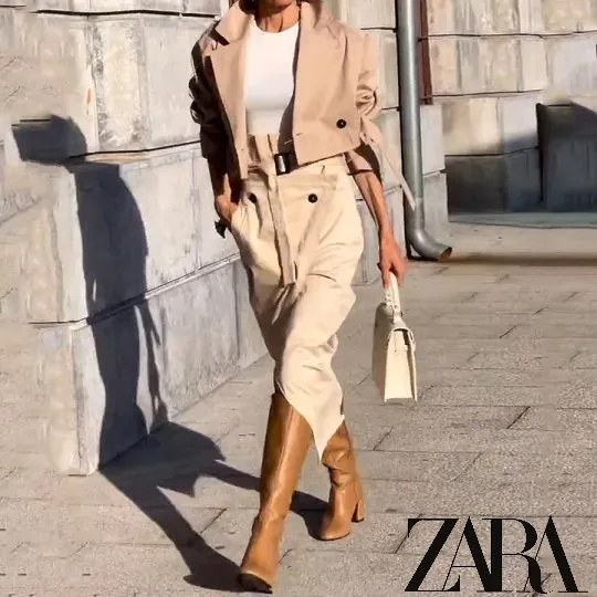 😍【ZARA】2024 cel mai recent model👚Set din două piese, la modă, fustă lungă✨