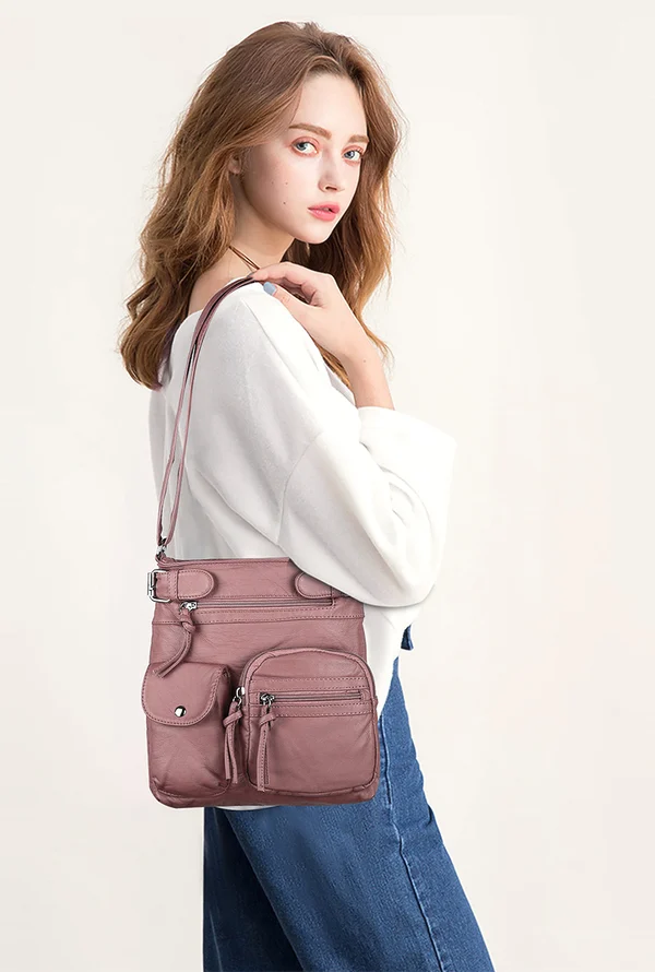 Multi Pocket Crossbody Crossbody moale din piele de umăr Purse - Livrare gratuita🔥